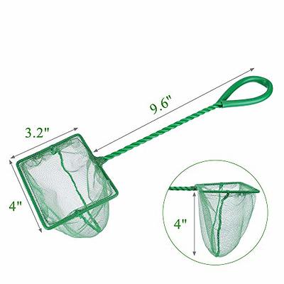 Lpraer 6 Inch Aquarium Fish Net Green Fine Mesh Nylon Net Collection with  11 Long Handle Square Quick Catch Fish Net for Fish Tank - Yahoo Shopping