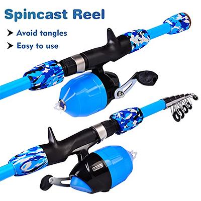 Widden 2 Pack Kids Fishing Pole, Portable Telescopic Kids Fishing Poles Set for Boys and Girls, Fishing Rod and Reel Combo Kit with Tackle Box, and F