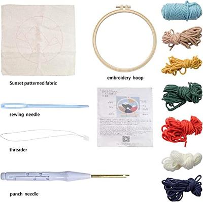 Punch Needle Beginner Kit Supplies Starter Set Rainbow DIY Adult Crafts 