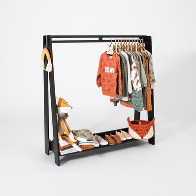 Children Wardrobe, Montessori Clothing Rack With Hangers for Kids