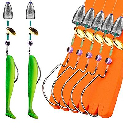 UperUper 25 Pack Weighted Swimbait Hooks, Jig Heads with Twist Lock, Soft  Plastic Worm Fishing Hooks 1/0 2/0 3/0 4/0 5/0