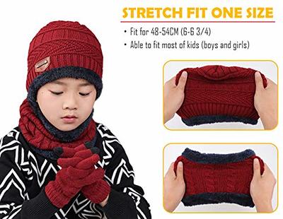 Nicsy Kids Woolen Winter Cap with Neck Scarf for Boys and Girls