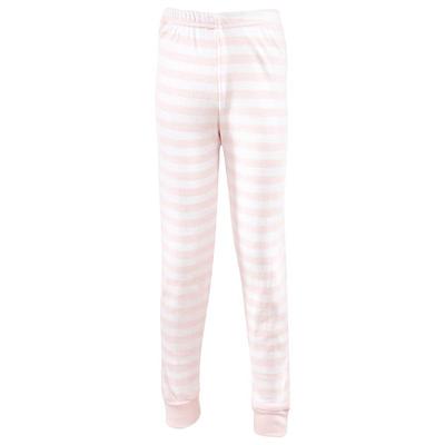 Hudson Baby Infant Girl Cotton Pajama Set, Soft Pink Stripe, 6-12