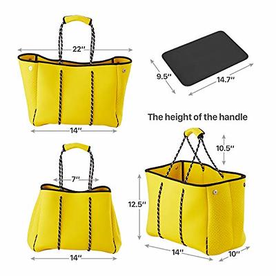 LMYYG Beach bag,Multipurpose Neoprene Bag,Large Tote Bag,Waterproof  Shoulder Beach Bag for Travel Beach Gym Swimming …, Yellow, Large :  : Clothing, Shoes & Accessories