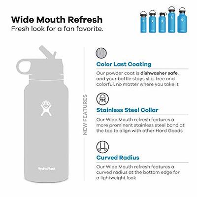  Hydro Flask Water Bottle - Wide Mouth Straw Lid 2.0 - 40 oz,  Hibiscus : Sports & Outdoors