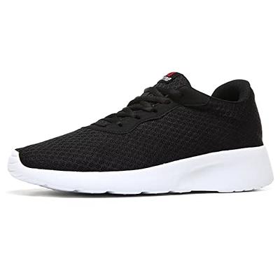  Sneakers for Men Durable Slip Resistant Sneakers Mesh  Breathable Round Toe Sports Shoes Dressy Wide Width Sneakers Loafers  Lightweight Soft Sole Trail Running Jogging Shoes (XA-Black, 8)