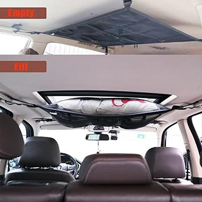 Car Ceiling Cargo Net Pocket  Strengthen Load-Bearing SUV Travel