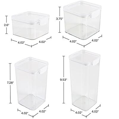 Bino Refrigerator, Freezer and Pantry Cabinet Storage Organizer Bin with Handles, Clear and Transparent Plastic Wide Nesting Food Container for Home