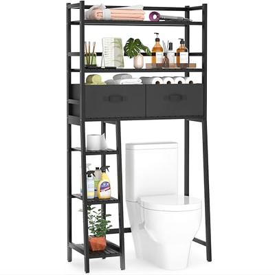 fusehome Over The Toilet Storage, 3-Tier Bathroom Organizer Shelf,  Freestanding Space Saver, Toilet Stand, with Anti-Tip Kit, Waterproof Feet  Pads