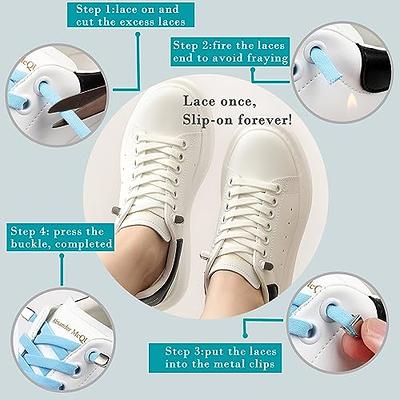 4 Pairs Elastic No Tie Shoelaces, No Tie Shoe Laces for Adults and