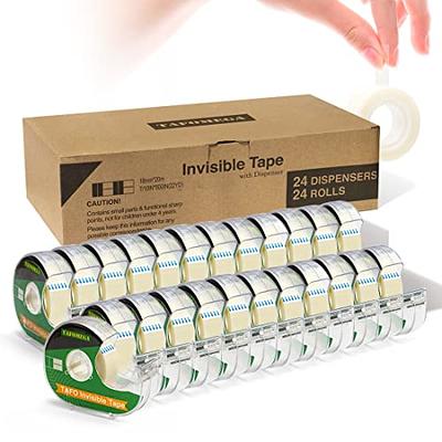 Invisible Tape Refill for Dispenser, 3/4 x 1000 Inches, Pack of 3, Boxed, Transparent Tape Clear Tape for Office Home School Use, Frosted and