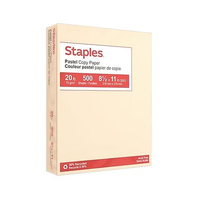 Staples Pastel 30% Recycled Color Copy Paper, 20 lbs., 8.5 x 11, Cream,  500/Ream (14789) - Yahoo Shopping