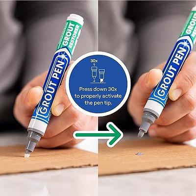 White Grout Pen - Waterproof Tile Paint Marker and Sealer with Narrow 5mm Tip (7ml)