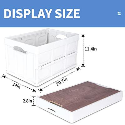 2 Pack Collapsible Storage Bins With Lids, Clear Plastic Foldable