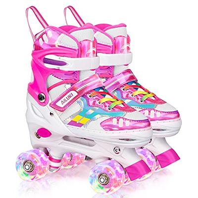 Roller Skates for Girls and Kids, 4 Sizes Adjustable Roller Skates