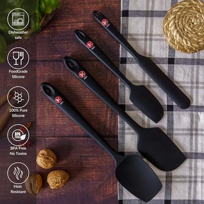 INKI Silicone Spatula Set, Rubber Spatula for Baking, Cooking and Mixing  High Heat-Resistant BPA Free Silicone Scraper Spatulas for Nonstick Cookware  - Dishwasher Safe (4pc, Black) - Yahoo Shopping