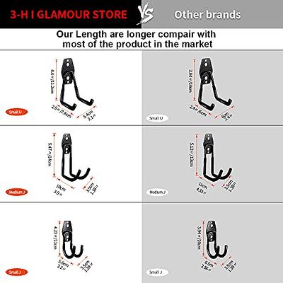 Garage Hooks Heavy Duty - Large Wall Mount Storage Hanger, Long Hook Garage  Organizer for Hanging Tool, Chairs, Hoses, Ladder, Bulk Items, Ropes, etc.  