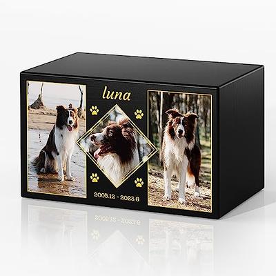 Personalised Wooden Pet Memorial Box - Engraved Photo