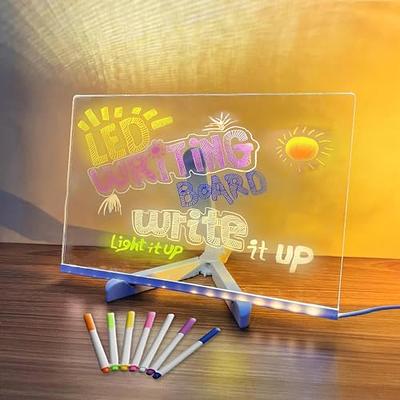 CAPOT Acrylic Dry Erase Board with Light 11.8 X 7.9” Light up Dry