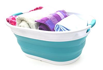 Homeika 42L (11 Gallon) Collapsible Plastic Laundry Basket - Foldable Pop Up Storage Container/Organizer - Portable Washing Tub - Space Saving Hamper/