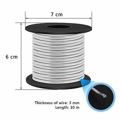 Aluminum Wire, Anezus 9 Gauge 12 Gauge 18 Gauge Bendable Metal Wire  Armature Aluminum Craft Wire for Wreath Making Beading Floral (Silver, 3 mm
