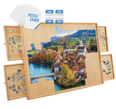 Jumbl 2000 Piece Puzzle Board, 28” x 40” Portable Puzzle Table with  Non-Slip Surface
