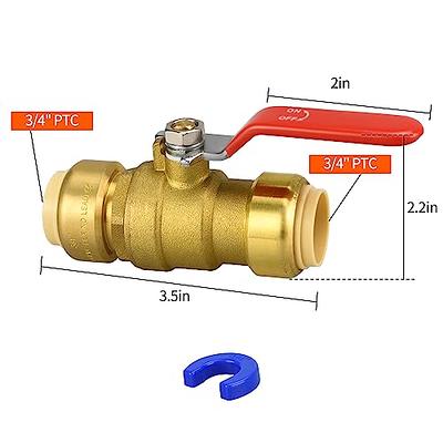 Hiboom PVC Ball Valve SCH40 Shut off Valve with Red T Handle Water Valve  for Cold
