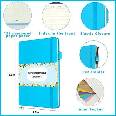 LOPWO Bullet Dotted Journal Kit with Gift Box - Journaling Supplies Set  Including 192 Numbered Pages A5 Planner Notebook, Colored Pens, Stickers,  Stencils, Washi Tapes and Accessories (Teal) - Yahoo Shopping