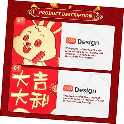  Chinese New Year Red Envelopes 36 Pcs Year of the Lunar Rabbit Red  Envelope Cute Chinese Hong Bao 2023 Lucky Money Envelopes Red Pocket Gift  for Spring Festival Wedding Birthday (