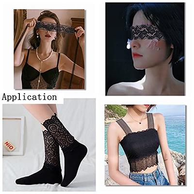 IDONGCAI Black Wide Elastic Lace Trim for Sewing Lace Ribbon Lace