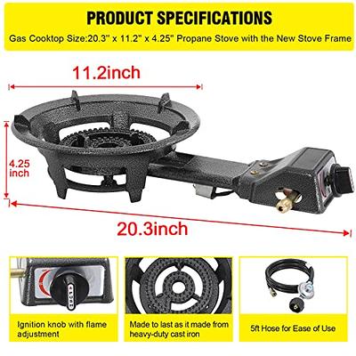 Single Propane Burner Stove, Cast Iron Portable Stove With Adjustable  Regulator