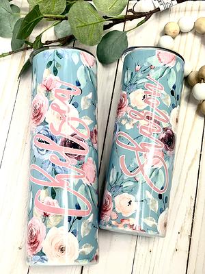 Watercolor Rose Bouquet 20Oz Skinny Tumbler - Double Wall Stainless Steel  Personalized with Name 99- Not Epoxy Resin - Yahoo Shopping