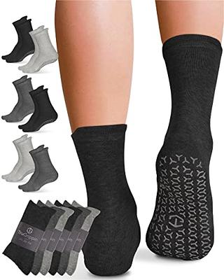 TruTread Non Slip Socks for Men - 6 Pairs Yoga Socks with Grips