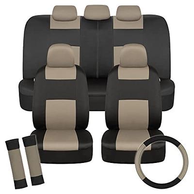 Motor Trend AquaShield Car Seat Covers for Front Seats, Beige