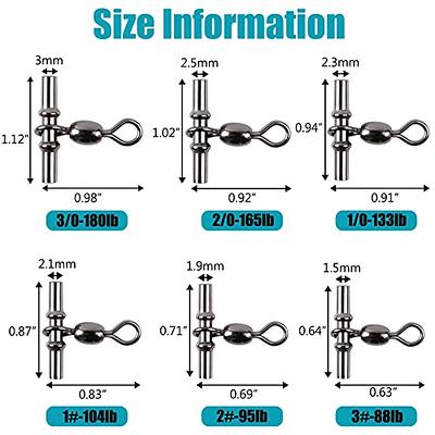 50Pcs Cross Line Crane Fishing Swivel 3 Way T-Shape Swivel Sleeves Crimp  Swivels Fishing Tackle