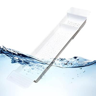 DHYLRICHER Expandable Drain Bath Shelf Caddy Tray, Multifunctional