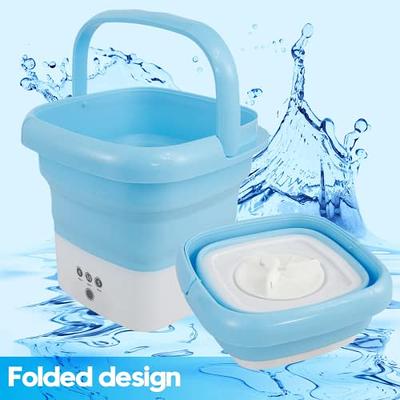 New Folding Portable Mini Washing Machine With Dryer Bucket Blue