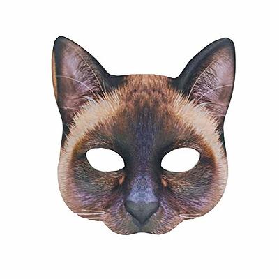 LOGOFUN 20 Pcs Cat Masks for Kids Therian Mask White Paper Blank DIY  Unpainted Animal Mask Cosplay Halloween Masquerade Party Costume Accessory