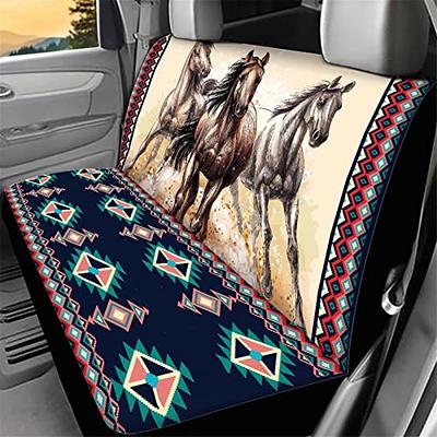 WELLFLYHOM Western Horse Car Accessories Bench Seat Cover for