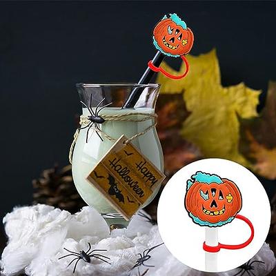 Kleeblatt Halloween Straw Covers Cap, 8pcs Cute Silicone Straws