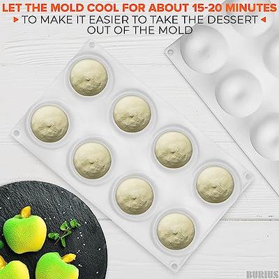 Round Silicone Molds for Chocolate Candy - 8 Cavity Apple Mold 3d Silicone  Molds for Baking Molds Silicone Shapes Ice Cream Candy Molds Silicone White