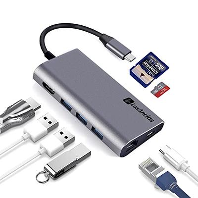  USB C Adapter for MacBook Pro/Air, MOKiN USB C Hub, Mac Dongle,  7 in 1 Multiports USB C Hub to 3 USB 3.0, 4K HDMI, SD/TF Card Reader and  100W PD