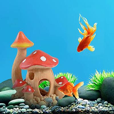 PENCK Fish Tank Decorations Mushroom Hideout House Cute Resin