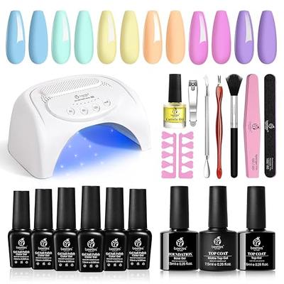 Beetles Gel Nail Polish Kit Pastel Gel Polish with 48W LED Nail Lamp ...