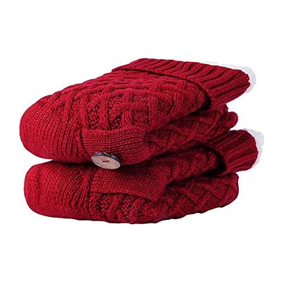  Winter Womens Warm Fluffy Fleece Lining Slipper Socks, Soft  Cozy Fuzzy Thick Sherpa Christmas Socks with Non-Slip Grippers for ladies  Gifts : Clothing, Shoes & Jewelry