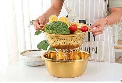 QOBIMOON 3PC/Set Colander set Stainless Steel Vegetable Slicer