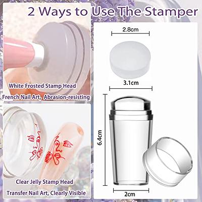 2 Set Clear Silicone Nail Stamper Set Transparent Visible Body