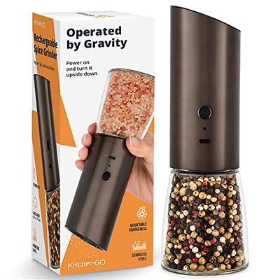 USB Charging Salt and Pepper Grinder Set Gravity Operation Spice Seasoning  Mill Shaker Adjustable Coarseness Stainless Steel