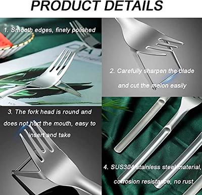 Watermelon Fork Slicer, 2-in-1 Watermelon Slicer Fork Stainless Steel  Cutter, Summer Watermelon Cutting Fork, Multi-Purpose Fruit Forks Slicers  Knife