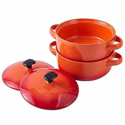 Bruntmor Red 24 Oz x 4 Soup Mug Set - French Onion Soup Cups, 24